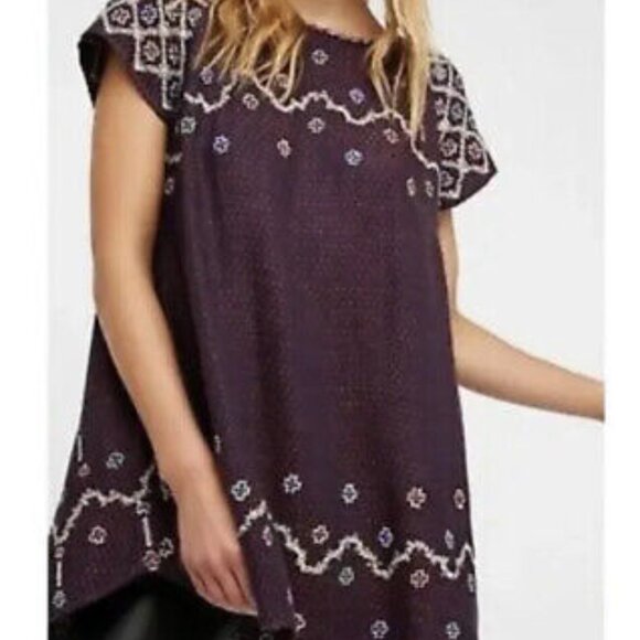 Free People In The Clouds Tunic Dress Beaded Sequin Boho Embroidered sz XS NWT - Picture 5 of 15